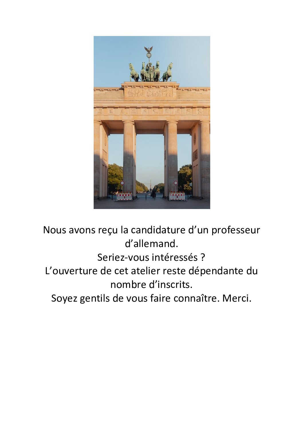 Atelier d&rsquo;allemand
