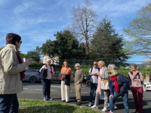 Devant la stèle d'Edmond Michelet à Brive