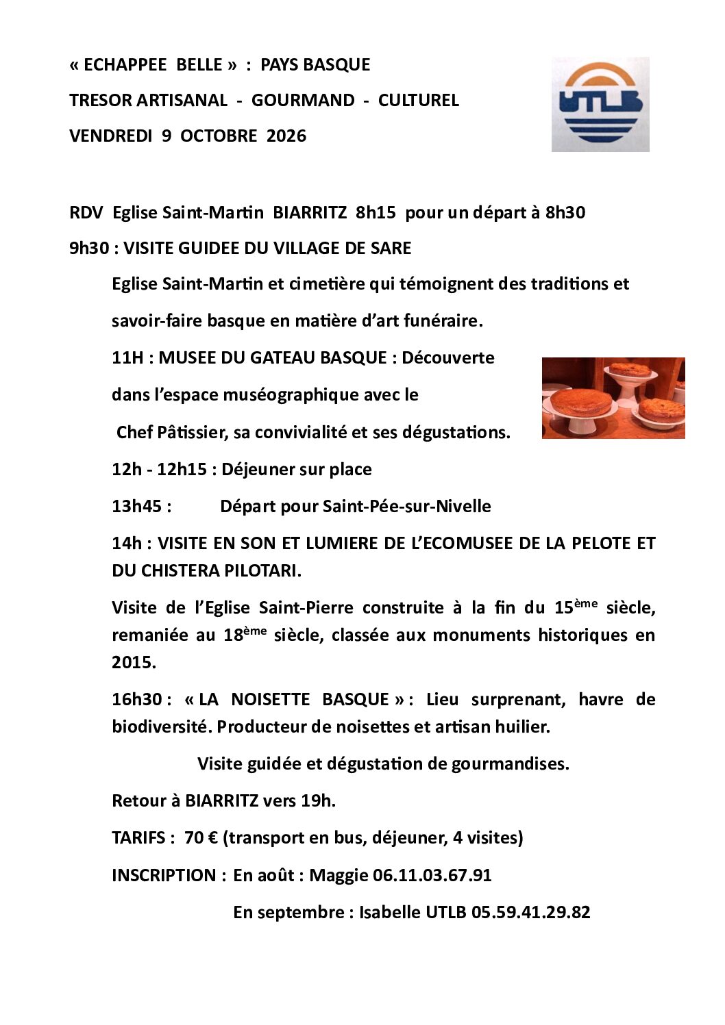 Sortie du vendredi 9 octobre