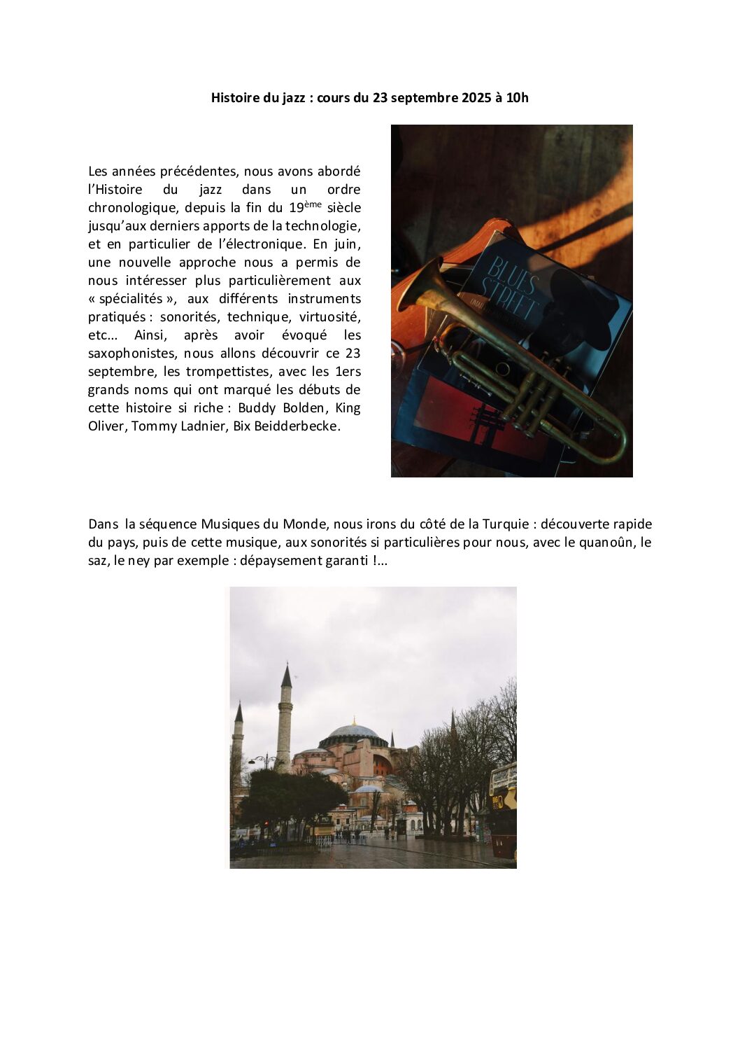 Histoire du jazz et musiques du monde