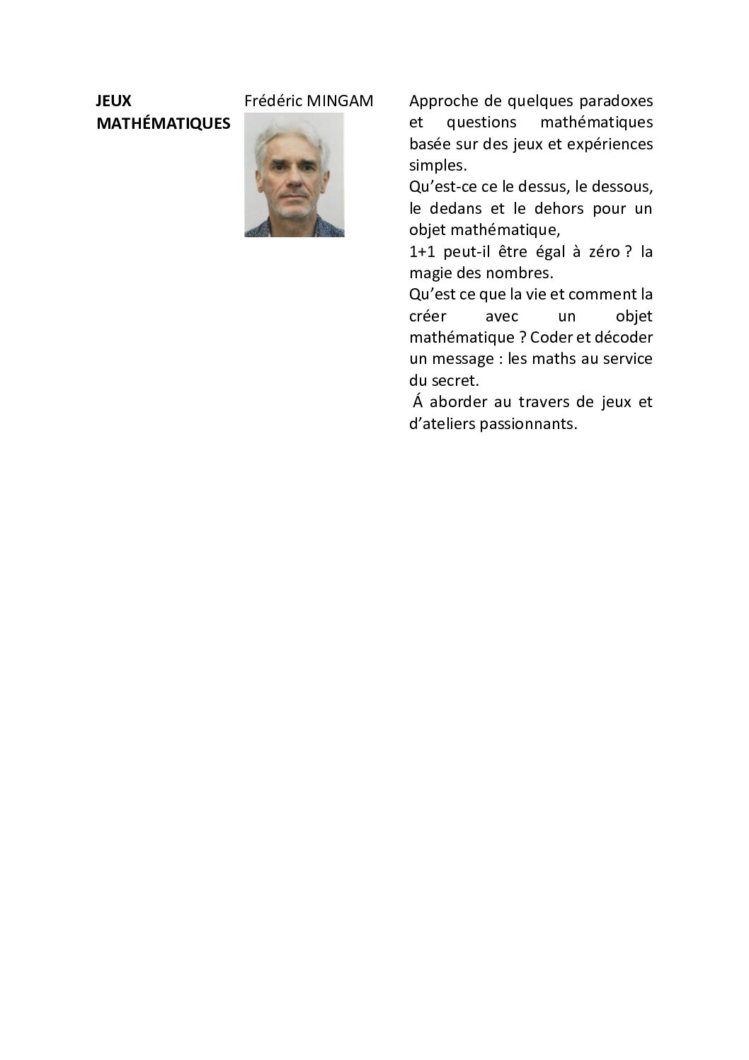 cours du lundi 29 septembre